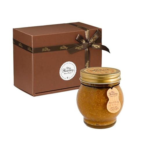 生はちみつ専門店 MY HONEY マイハニー ピーナッツハニーL200g ブラウンギフトボックスS+MYHONEYロゴ入りリボン