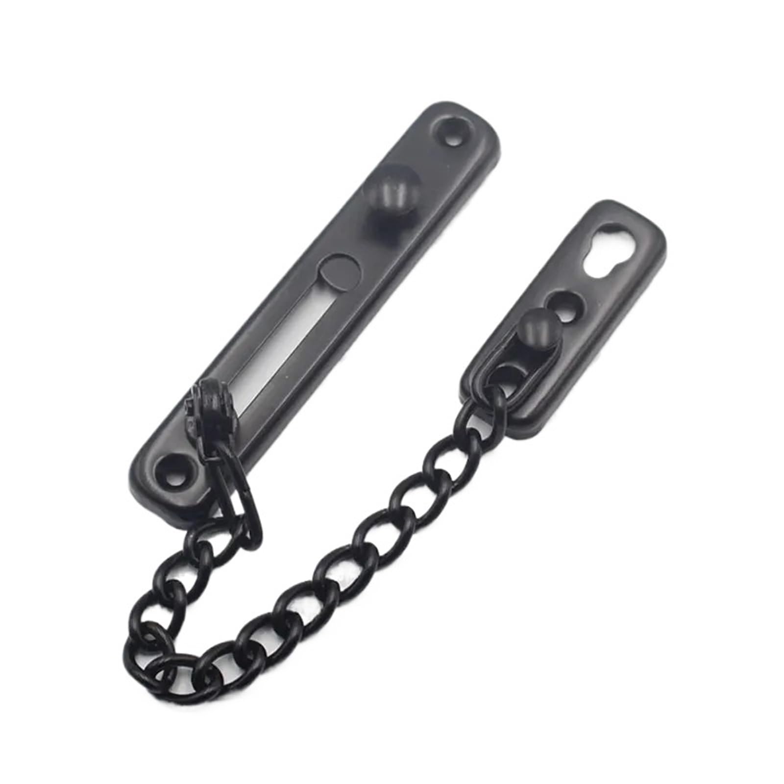 Solid Security Door Sliding Chain Lock Safety Punch Free Latch Buckle for Bedroom,Hotel,Homestay for Door(Black)