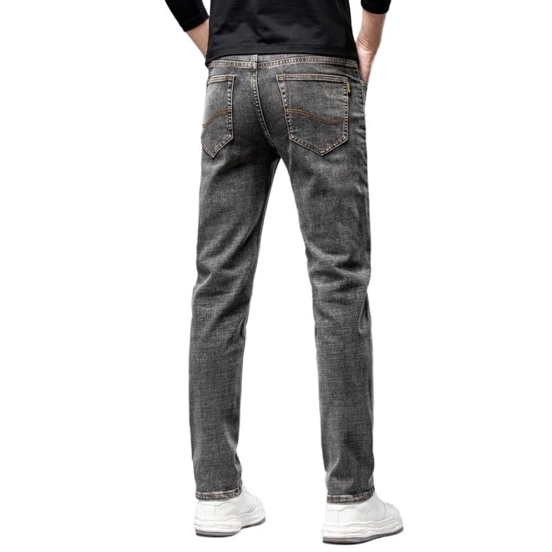 Trousers Spring and Autumn Office Jeans Cotton Stretch Retro Straight Leg Jeans2