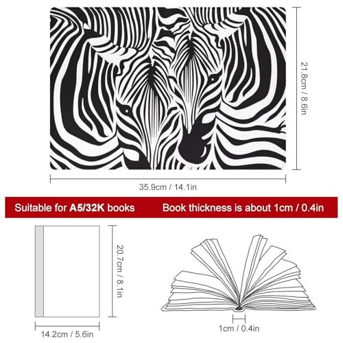 Couverture A5 zèbre 32K pour protéger vos carnets de l'usure - 2