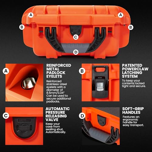 Image of NANUK 905 Empty Hard Case - IP67 Waterproof Protective Hard-Shell Case, Impact Resistant, Dustproof Storage & Travelling Box, 12.5 inch x 10.1 inch x 6 inch, Made in Canada - Orange