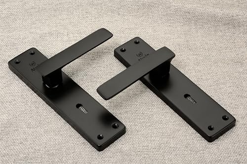 Image of Petra KY Black, 8 Inch Iron Mortise Lockset, 6 Lever Double Turn Locking Mechanism, 3 Keys,Ideal for Left /Right Handed Doorn in Main Door, Bedroom, Living Room Doors (Regular, Black)