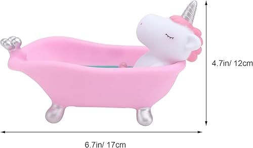 Miniatura 6 de PRETYZOOM Lindas cajas de jabón de plástico para jabonera, divertido animal unicornio bañera jabonera de dibujos animados caja de jabón para baño