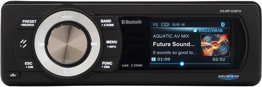Aquatic AV AQ-MP-5UBT-H Digital Media Stereo Receiver Compatible with Harley Davidson 1998-2013 Motorcycles