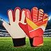 Aymzbd Adult Football Goalkeeper Gloves for Beginner Sports Supplies Gift Anti Slip Finger Protection Stylish Goalie Gloves, Red