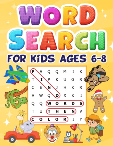 Word Search For Kids Ages 6-8: 90 Word Search Activity Book For C...