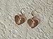 Rose Gold Heart Earrings, handmade jewelry victorian edwardian art deco