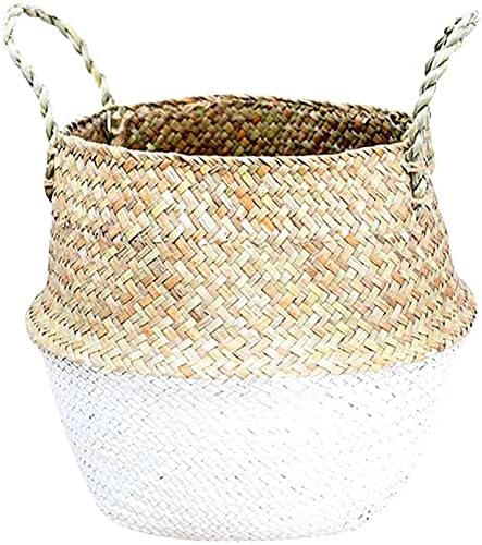 Amazon 収納バスケット おもちゃ収納 ランドリーバスケット 大型 コットンロープ ベリーバスケット ベビー キッズ 織り込み ブランケット インテリア 装飾 ギフト 2a ホワイト 実用的なデザイン 収納用品 オンライン通販