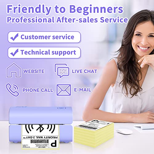 Jiose Bluetooth Thermal Shipping Label Printer - Desktop Shipping Label Printer - Print Custom Stickers - Support Chrome Os, Mac, Windows, Android, Ios For 4X6 Shipping Package Labels #TOP5