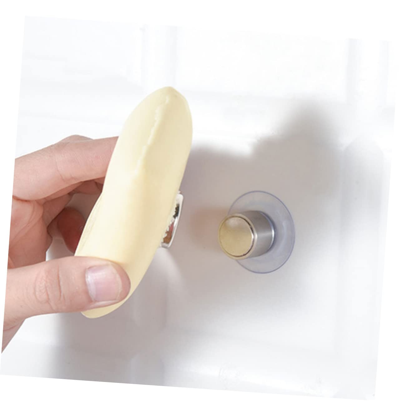 IMIKEYA 6set Portasapone Magnetico In Inox Supporto Del Sapone Montato Parete Design Ventosa per Bagno e Cucina Facile Installazione e Risparmio Di Spazio
