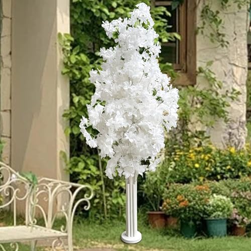 Artificial Cherry Blossom Tree with Stand, White Wedding Party Flower Tree Decoration, Everlasting Flower Tree, Wedding Party Decoration Flower Guide