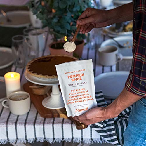 PRYMAL Coffee Creamer - Non Dairy, Keto, Sugar Free - 100% Natural, Non Refrigerated Powder with MCT - 11.3oz Bag - Pumpkin Spice Flavor