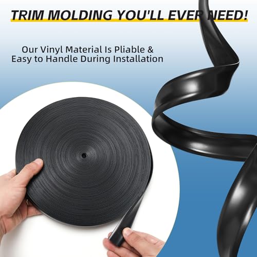 Garniture d'insert en vinyle noir robuste 30,5 m, finition haut de gamme - 6