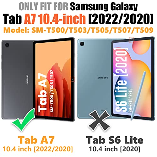 Timecity Case For Samsung Galaxy Tab A7 (10.4 Inch) 2020/2022, Sm-T500/ T503 Case, Durable Sturdy Case With Screen Protector Swivel Stand Hand Shoulder Strap Drop-Proof Galaxy Tablet A7 Case - Orange #TOP1