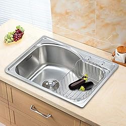 Fregadero Cuadrado Con Escurridor Fregadero cuadrado de acero inoxidable, fregadero de cocina de acero inoxidable, fregadero cuadrado, accesorio con escurridor