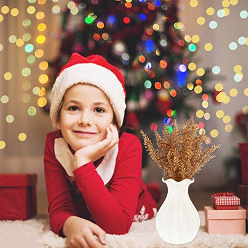 Amosfun 2 PeÃ§as de Flores Artificiais de Natal Brilhantes de Trigo Falso Picaretas Hastes de BuquÃª