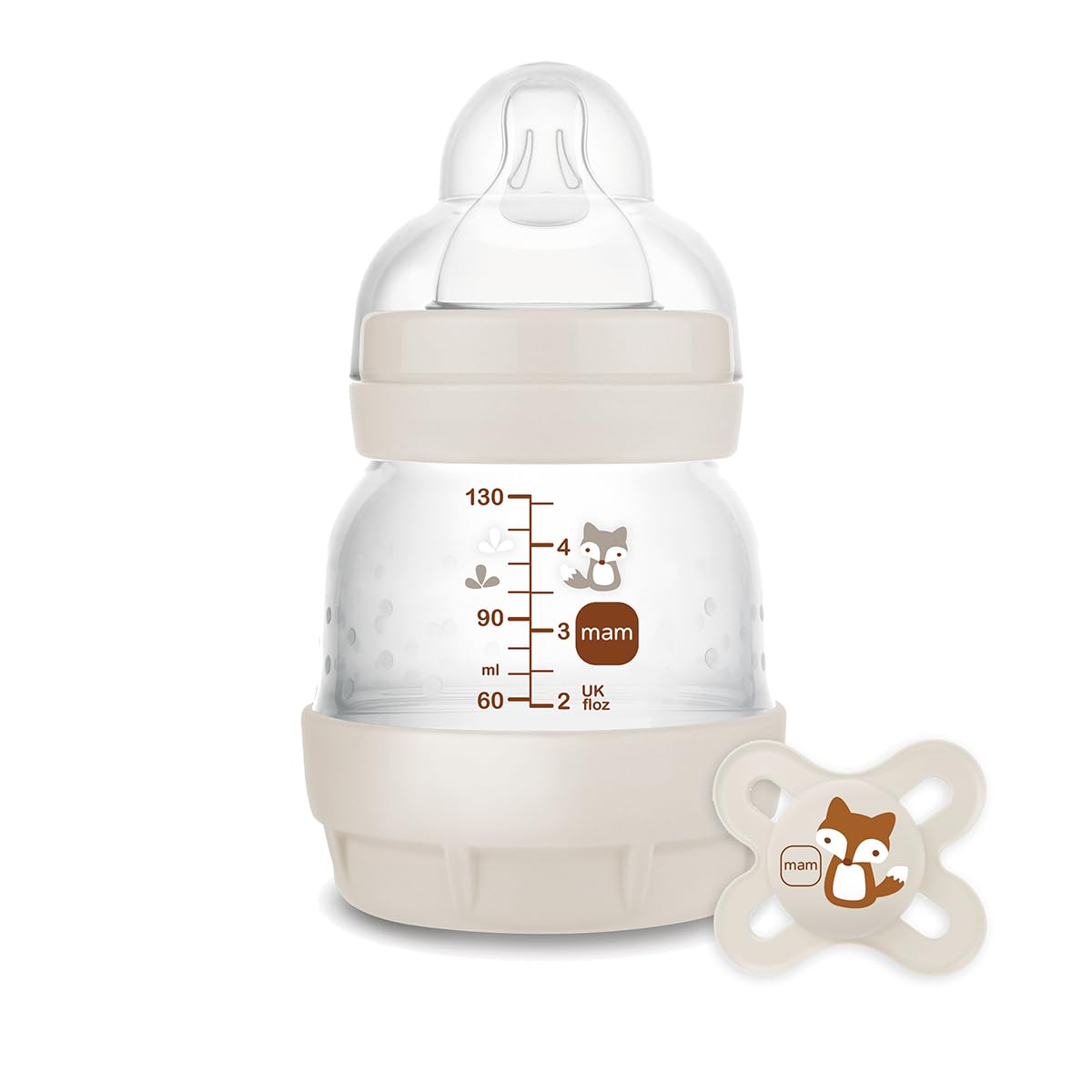 MAM Anti-Colic Bottle & Start Soother | 1x 130ml | Unisex (Designs Vary)