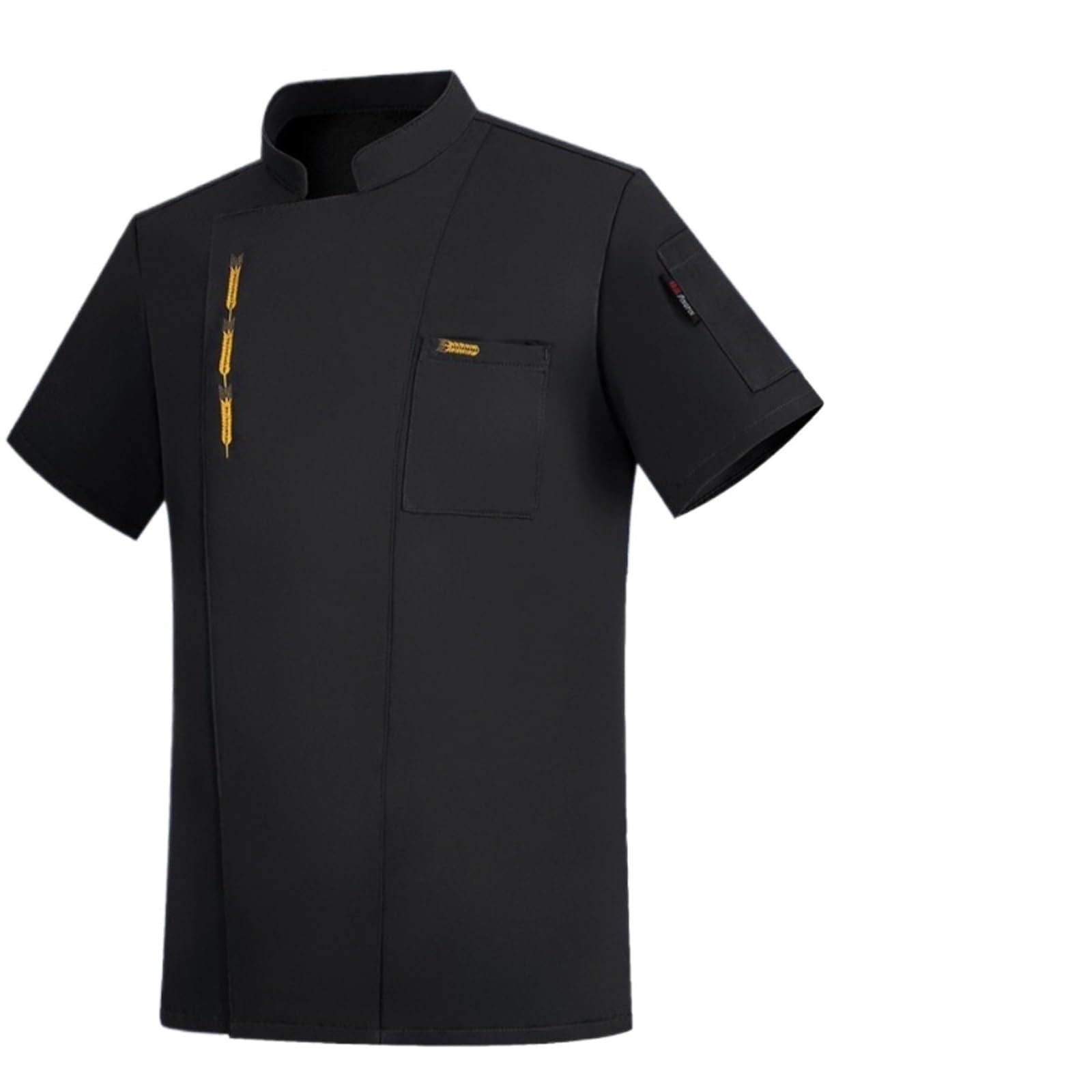 Divisa da Cuoco 1 Divisa Corta da Chef da Uomo e da Donna Adatta alle cucine dei ristoranti per Chef(Short Black,L)