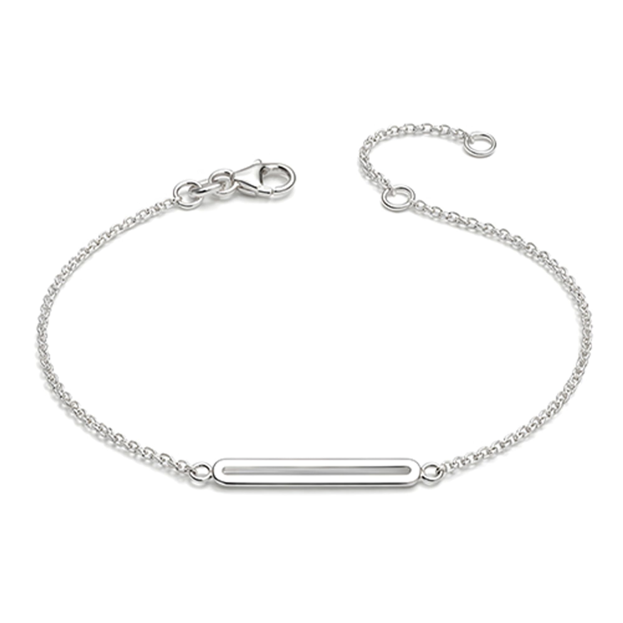 truesilver acpl 925 Sterling Silver Silver Lunea Open Bar Bracelet for Women-picture-41