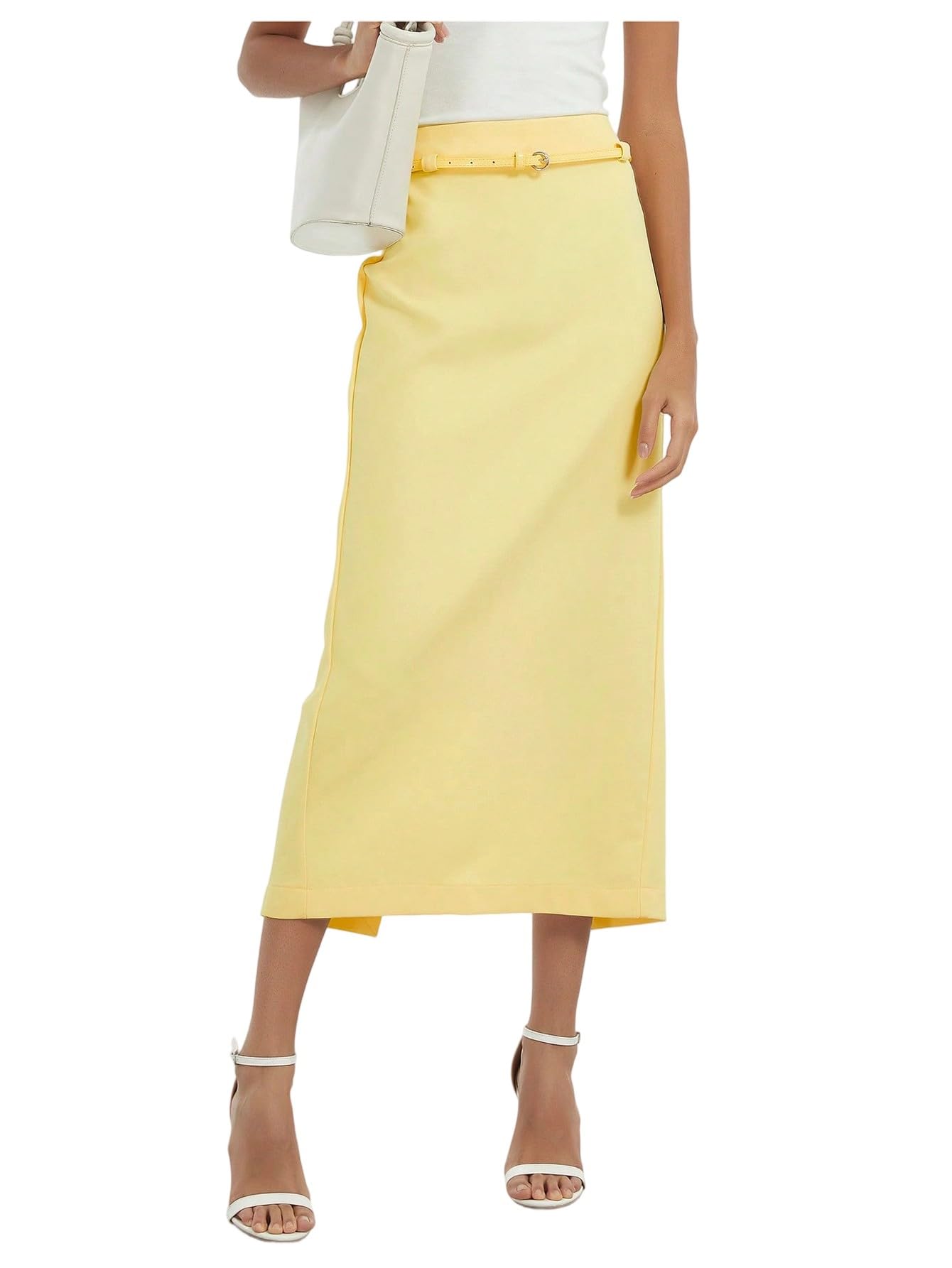 SHENHE Womens High Waisted Maxi Skirt Slit Business Work Dressy Straight Long Pencil Skirt