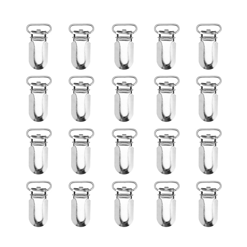 Clips métalliques pour bretelles avec protection plastique FRCOLOR - Lot de 50 pièces