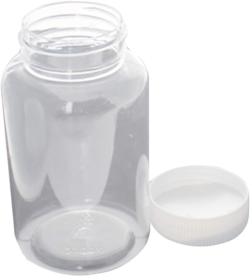 Aicosineg Plastic Lab Chemical Reagent Bottle 200ml Wide Mouth Sample Sealing Liquid Storage Container 20Pcs