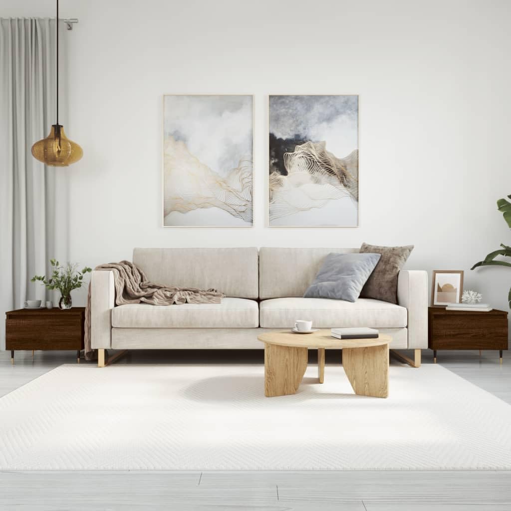 Homgoday 2 tavolini da caffè in rovere marrone, 50 x 46 x 35 cm, in legno ingegnerizzato, tavolino da tè per soggiorno, sala d'accoglienza degli ospiti, camera da letto e ufficio, mobili tipo 2