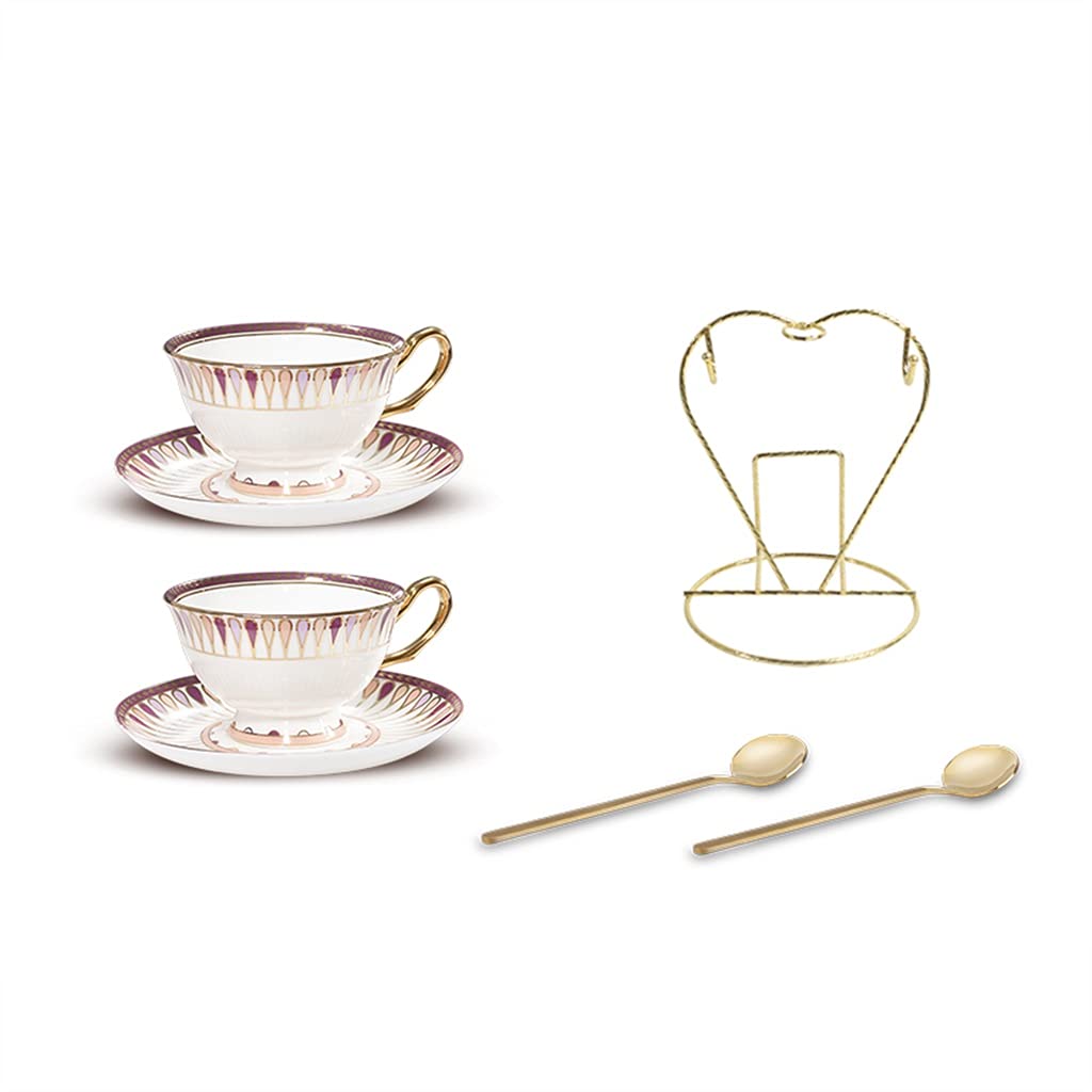 Juego de Tazas de té británico, Juego de cerámica para el té de la Tarde, Juego de Tazas de café de Porcelana para té de la Tarde y café con Leche (+6 Piezas Azules)