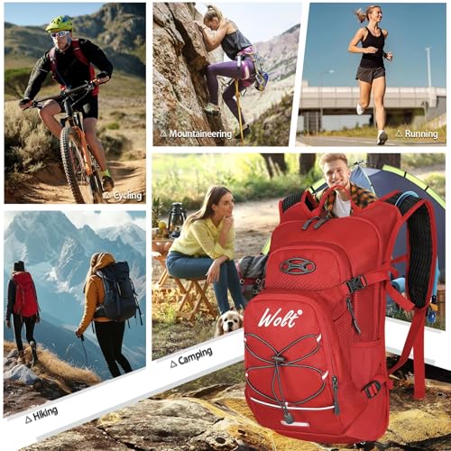 Image of WOLT Hydration Backpack 18L Hiking Water Backpack with 2L Water Bladder for Men Women, Hydration Pack for Running Cycling Biking and Climbing