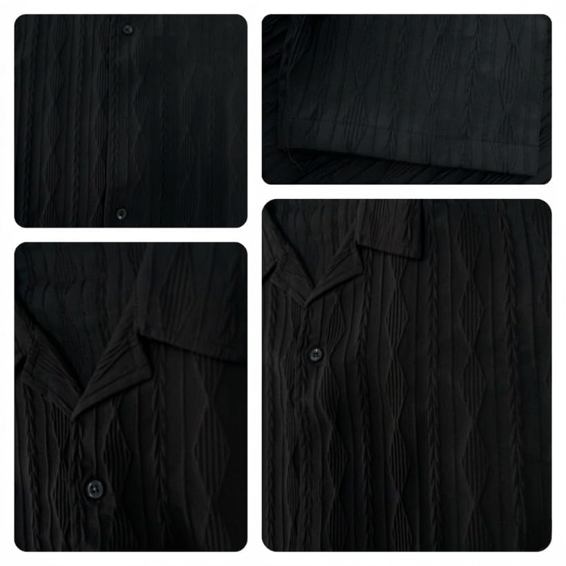 Image of Leriya Fashion Shirt for Man | Mens Casual Shirts | Shirt for Man| Shirts for Mens Stylish |Half Sleeve Button Down Textured Summer Wear (Available in Plus Sizes)