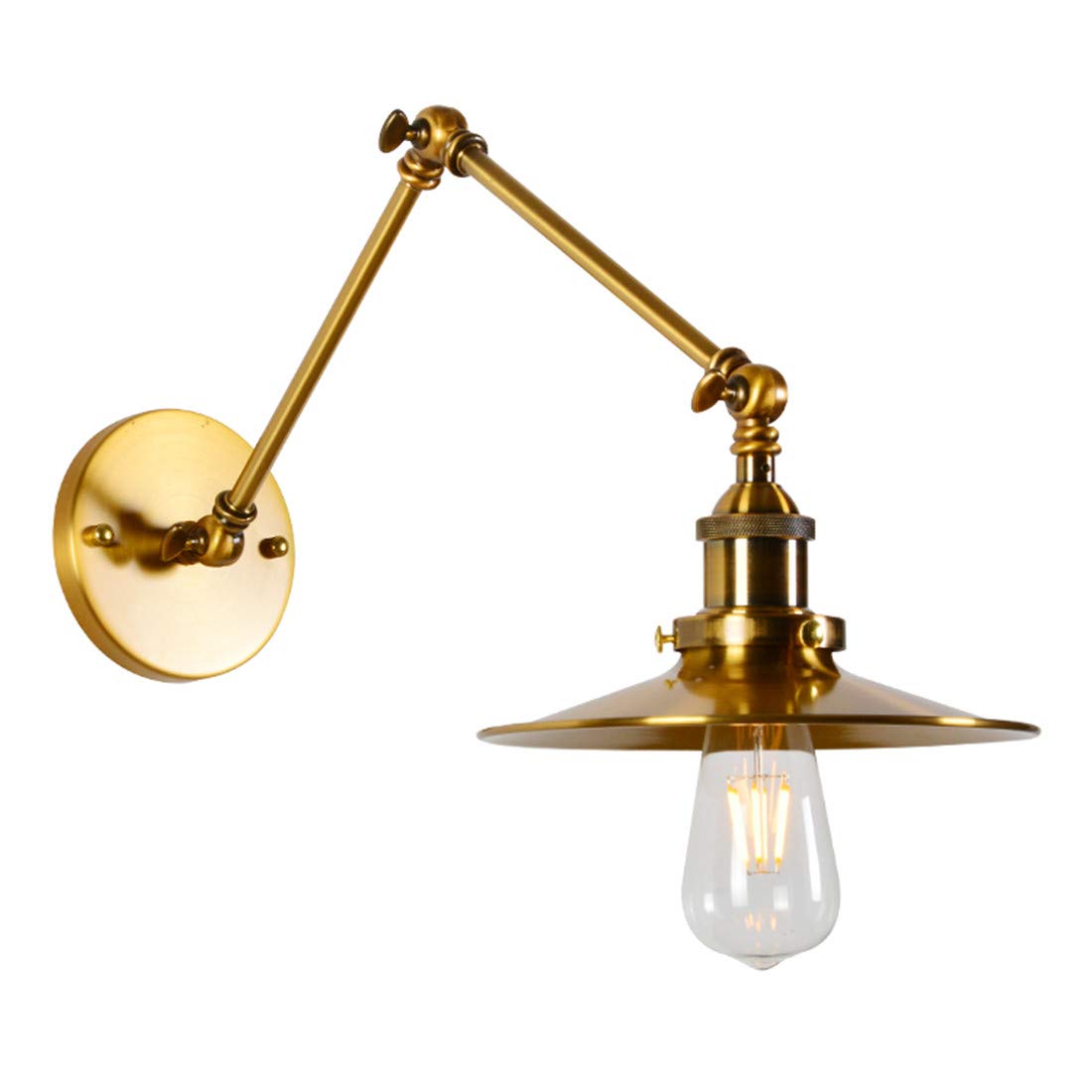 MESOVFCA Vintage Industrial Wall Sconce - Adjustable Metal Lamp Telescopic Shade for Home, Restaurant, and Club (Blue)(Blue)
