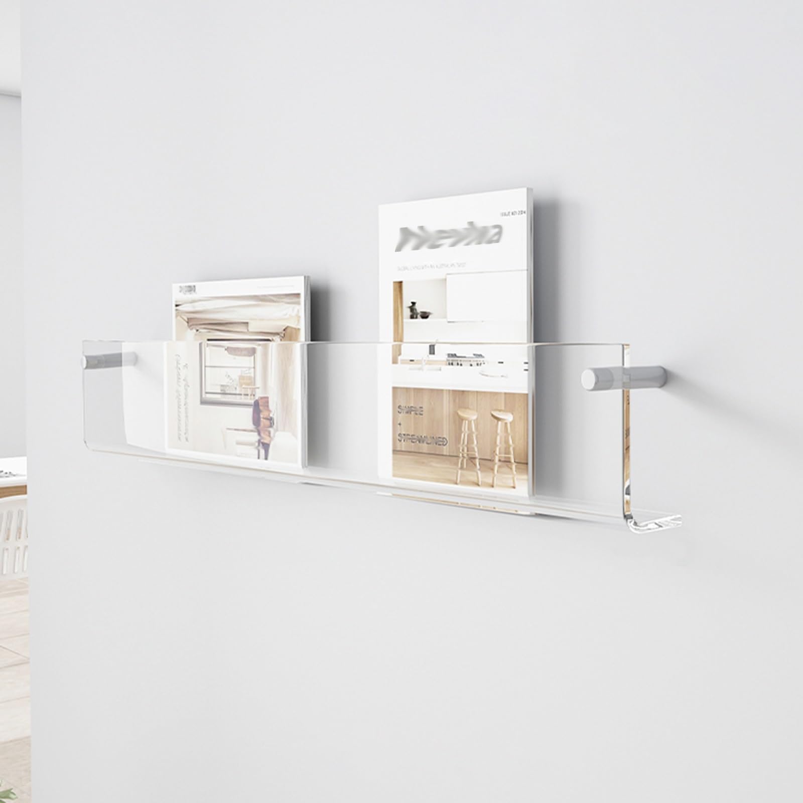 Présentoir à brochures mural transparent de 80 cm pour le rangement de bureau