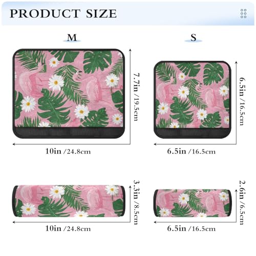 Image of 2 Pack Seatbelt Covers Seat Belt Cover Pad for Adults Boys Girls Car Seat Strap Covers Pads Cushion Universal Shoulder Strap Pad Protector for Backpack Camera Bag 10x7.7Inch Cute Pink Daisy Flamingos