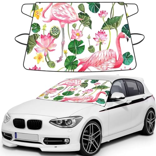 Couverture de pare-neige voiture flamant rose anti-givre utile