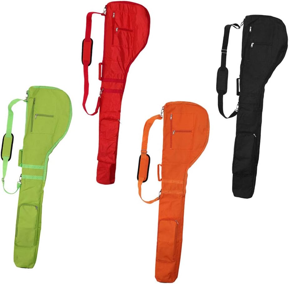 Portable Golf Club Travel Bag Case Sunday Bag Golf Practice Pencil Zipper Pouch with Two Pockets Green