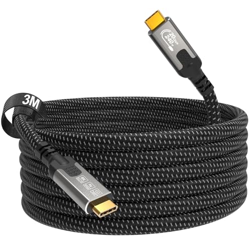 CABLAPTOP usb c kabel 3m,USB C Kabel auf USB C 3m, USB 3.2 Gen2 Typ C ladekabel, 20 Gbps Datenübertragung,240W Schnellladekabel,8K@30Hz/4K@144Hz Video für Laptop,Mobiltelefon,Monitor,Dock,MacBook Pro