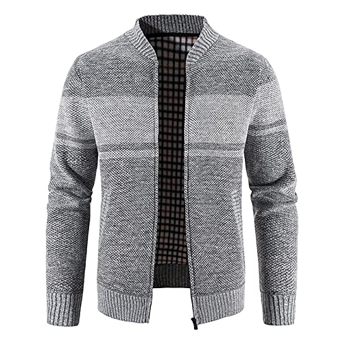 Muscularfit Zippered Cardigan Sweaters for Men Color Block Full Zip Knitted Jacket Causal Fashion Long Sleeve Winter Coats2