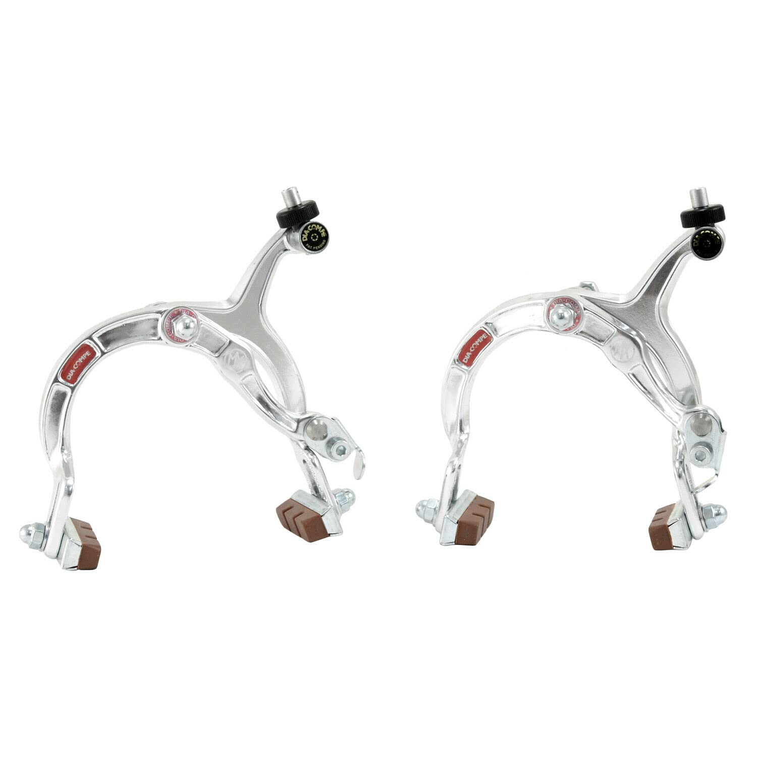 Dia Compe MX1000 Side Pull Caliper Brake Set (F+R) for Old School BMX, Silver, DP2505-FR
