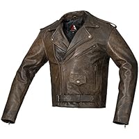 Bohmberg Chaqueta de cuero Valuable para hombre Ropa urbana-Cuero pull-up-Clásico atemporal con un aspecto inconfundiblemente masculino de motorista/Cuero genuino (L)