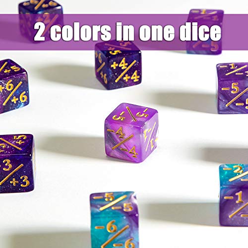 Image of Sumind 24 Pcs Counter Dice -1 /+1 Counters Ability Keyword Counters Buff Tokens 6 Sided Dice Gifts Compatible with CCG TCG Cards Gaming Accessory (Fresh Style)