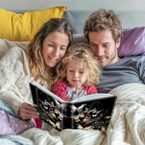 Image of Photo Album 4x6 120 Photos with Strong Elastic Band, Midnight Butterflies