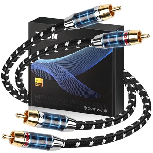 TODN 5ft RCA Cables Audiophile with OCC Dual Shielded for HiFi Home Audio