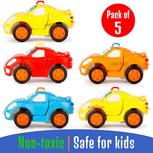 Image of Zest 4 Toyz Friction Powered Cartoon Cars Car Toy Push and Go Car Vehicles Toys, Cartoon Cars for Toddlers Kids| Crawling Vehicle Toy for Kids Pack of 5