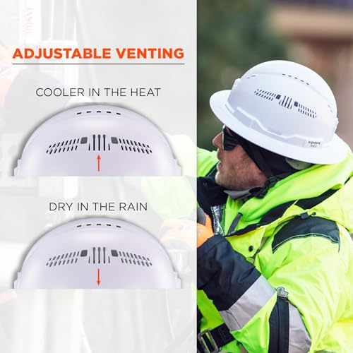 Image of Ergodyne 8964 Full Brim Safety Helmet, Type 2 Class C Hard Hat with Chin Strap, Adjustable Venting, ANSI /ISEA Z89.1-2014