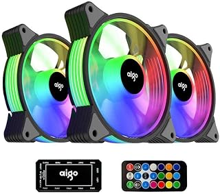 Kit Ventoinha Aigo AR12, 3x120mm, ARGB, com Controladora e Controle, AR12 3IN1