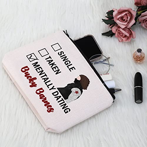 PYOUL Bucky Inspired Gift Single Taken Mentally Dating Bucky Makeup Bag Winter Soldier Cosmetic Bag B Fan Club Gift (Bucky B EU) - Image 4