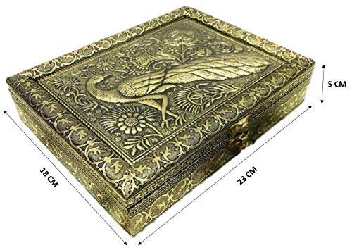Image of RIOMAX Decorative Empty Dry Fruit Box (4 Section Box) (Golden Peacock)