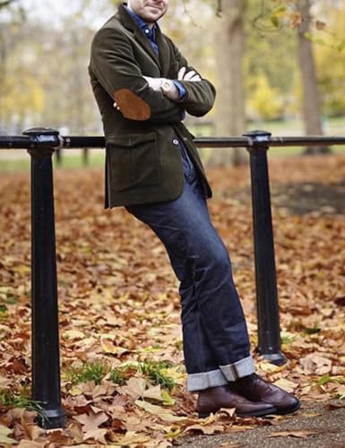 Corduroy Sport Coats Elbow Patchs Men Business Work Blazer Jacket Casual Formal2