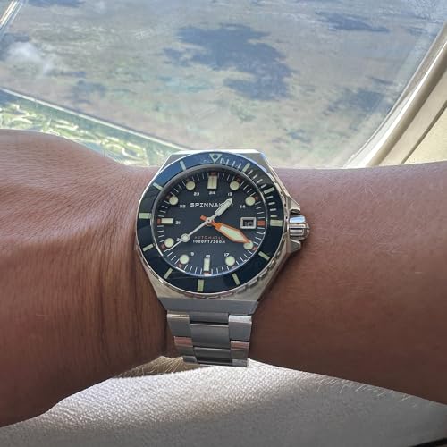 Image of Spinnaker Dumas Men's Watch - Automatic Dive Watch for Men, 44mm Stainless Steel Case, Stainless Steel Strap, Water Resistant 300m, SP-5081