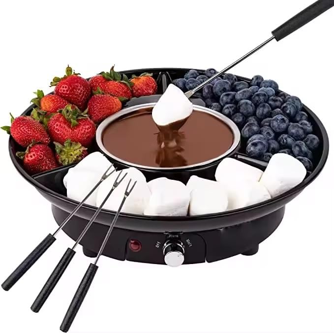 Fondue Eléctrica para Chocolate 260ML con 2 Tenedores Acero miniatura 1